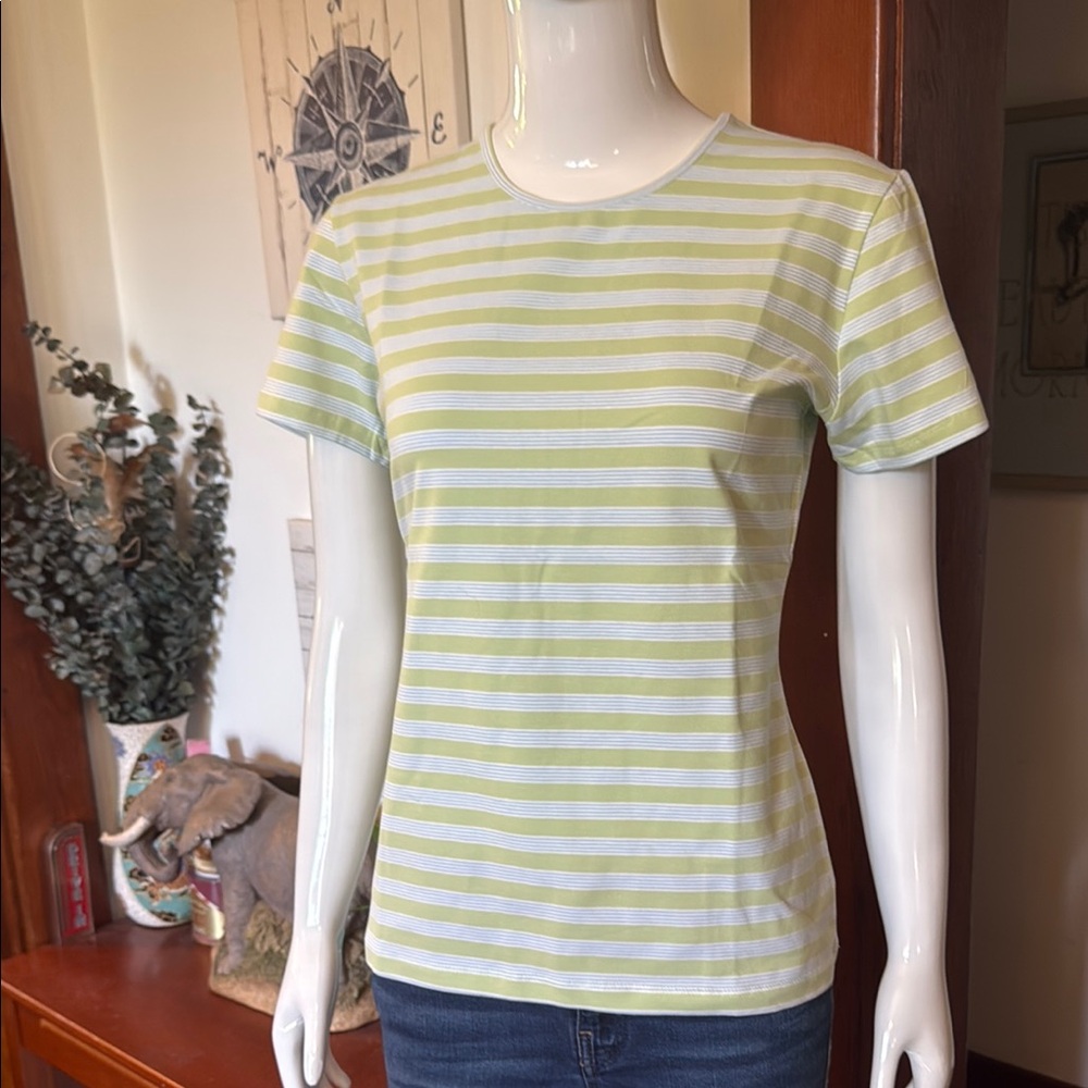 NWT northern reflections size small Striped Green and White Women's Top